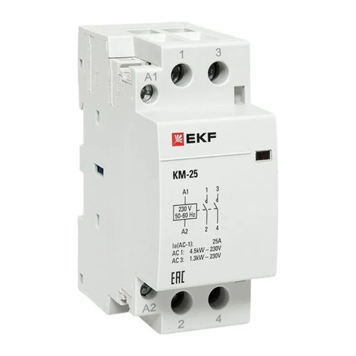 Контактор модульный КМ 25А 2NО (2 мод.) EKF km-2-25-20