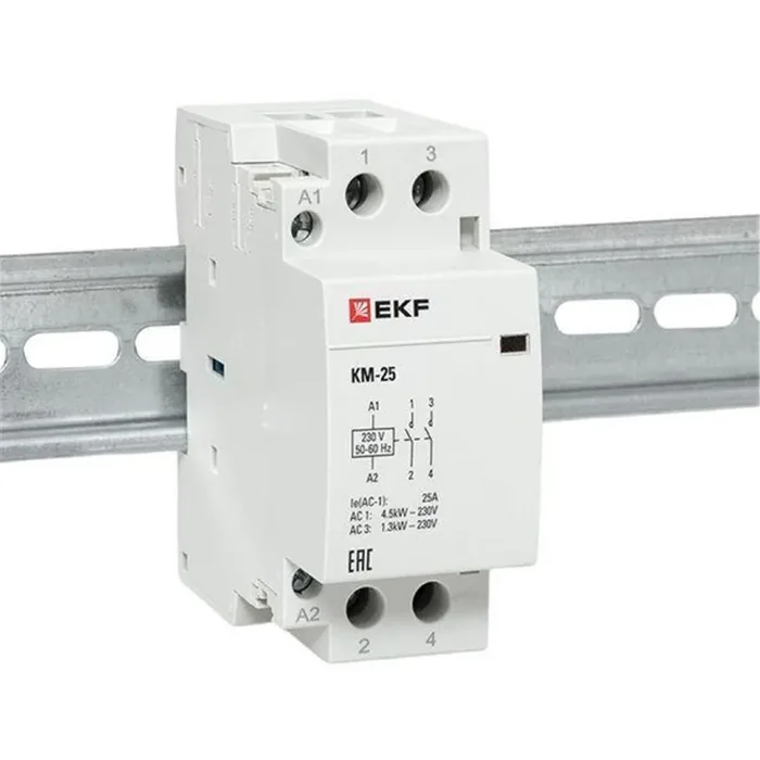Контактор модульный КМ 25А 2NО (2 мод.) EKF km-2-25-20