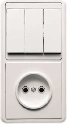 Блок БКВР-039 Бэлла (3-кл. выкл. + розетка) Кунцево 5839