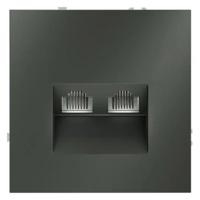 Розетка компьютерная 2-м СП S70 RJ45 + RJ45 кат.6 механизм титан Voltum VLS060206