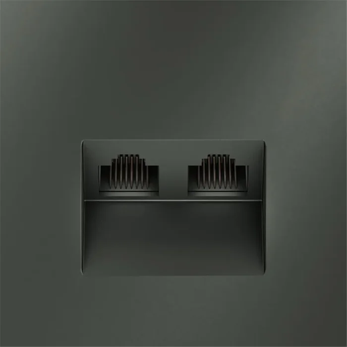 Розетка компьютерная 2-м СП S70 RJ45 + RJ45 кат.6 механизм титан Voltum VLS060206