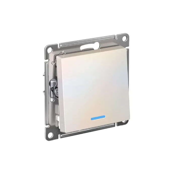 Выключатель 1-кл. СП AtlasDesign 10А IP20 (сх. 1а) 10AX с подсветкой механизм жемчуж. SE ATN000413