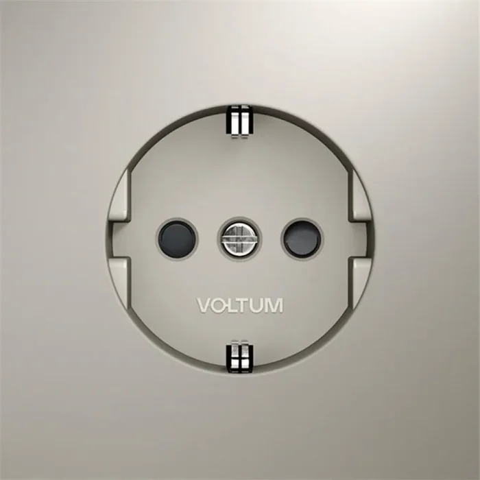Розетка 1-м СП S70 16А с заземл. защ. шторки механизм кашемир Voltum VLS040203