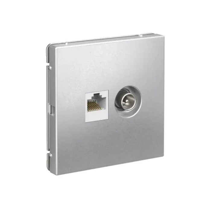 Розетка компьютерная + телевизионная 2-м ArtGallery RJ45 + TV кат.5E алюм. SE GAL000389