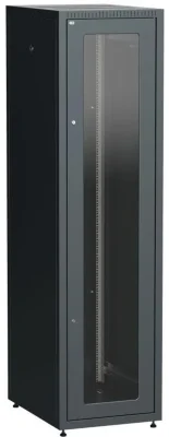 Шкаф сетевой LINEA E 42U 600х800мм стекл. передняя дверь задняя металлическая черн. ITK LE05-42U68-GM