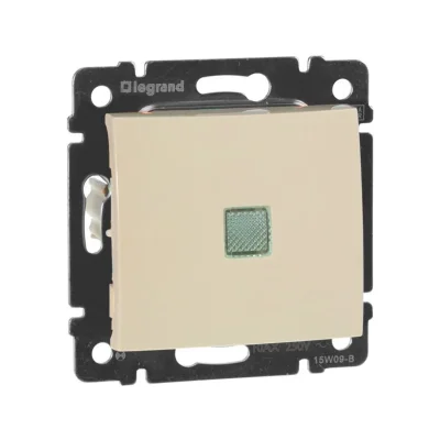 Выключатель 1-кл. СП Valena 10А IP31 250В с зел. индикацией механизм сл. кость IEK 774310