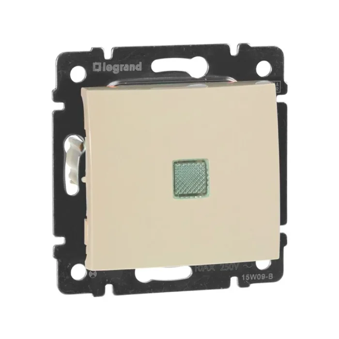 Выключатель 1-кл. СП Valena 10А IP31 250В с зел. индикацией механизм сл. кость IEK 774310