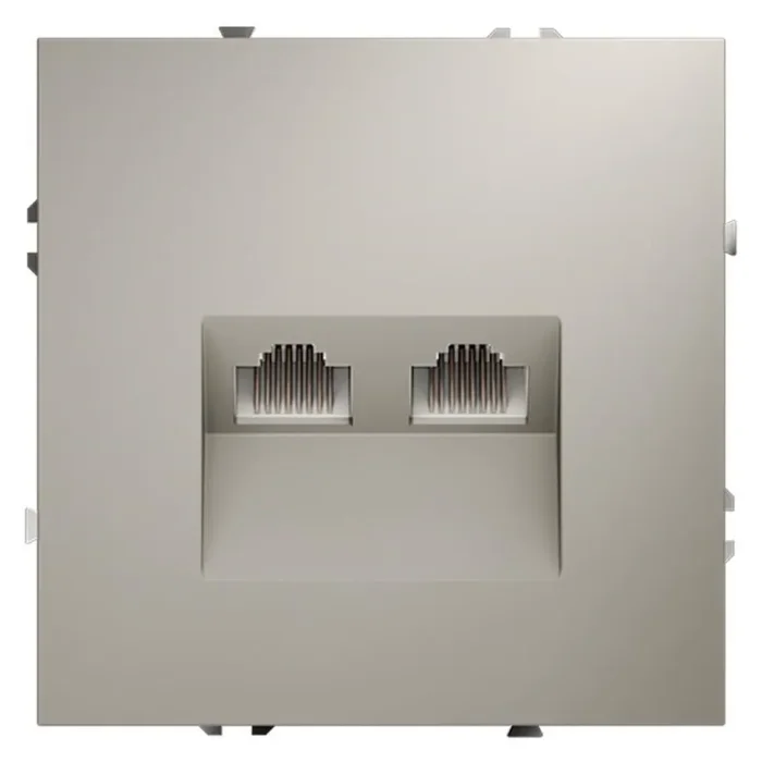 Розетка компьютерная 2-м СП S70 RJ45 + RJ45 кат.6 механизм кашемир Voltum VLS060203