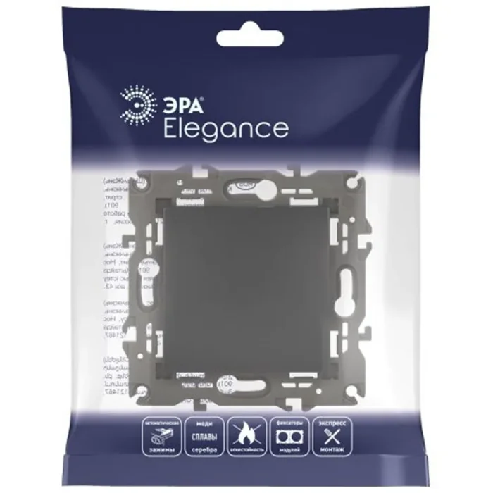 Выключатель 1-кл. СП Elegance 14-1101-05 10А IP20 250В 10AX механизм антрацит Эра Б0034212