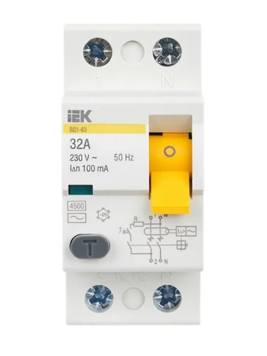 Выключатель дифференциального тока (УЗО) 2п 32А 100мА тип AC ВД1-63 KARAT IEK MDV10-2-032-100