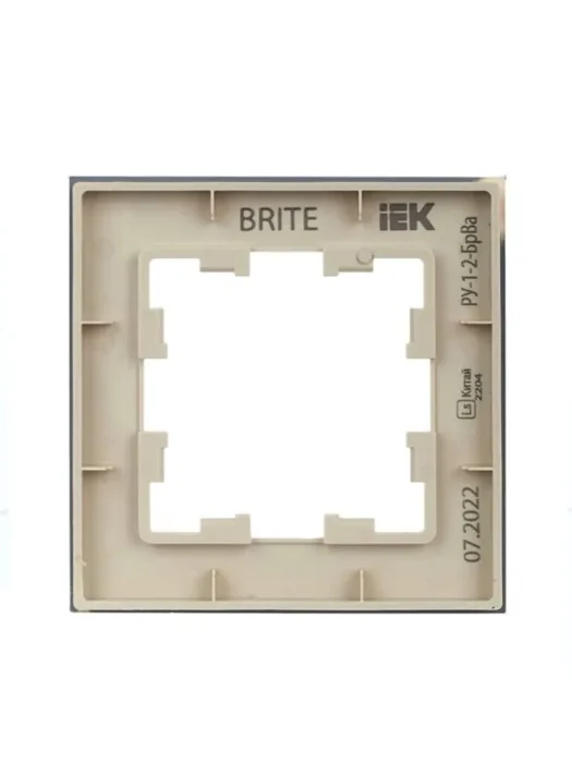 Рамка 1-м BRITE РУ-1-2-БрВа стекло ванильн. IEK BR-M12-G-K10