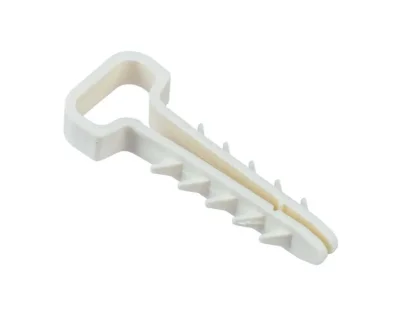 Дюбель-хомут PCD-F 05х10-45-100WH для плоского кабеля PA6.6 бел. (уп.100шт) JazzWay 5054929