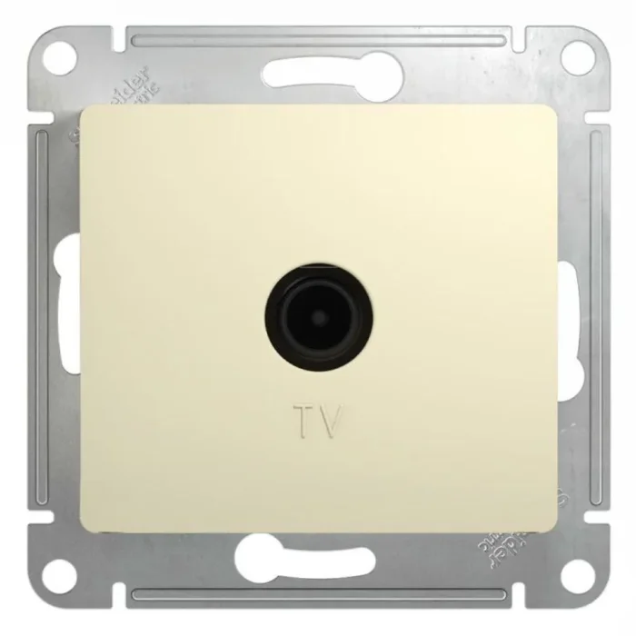 Розетка телевизионная проходная TV 1-м СП Glossa 4дБ механизм беж. SE GSL000292