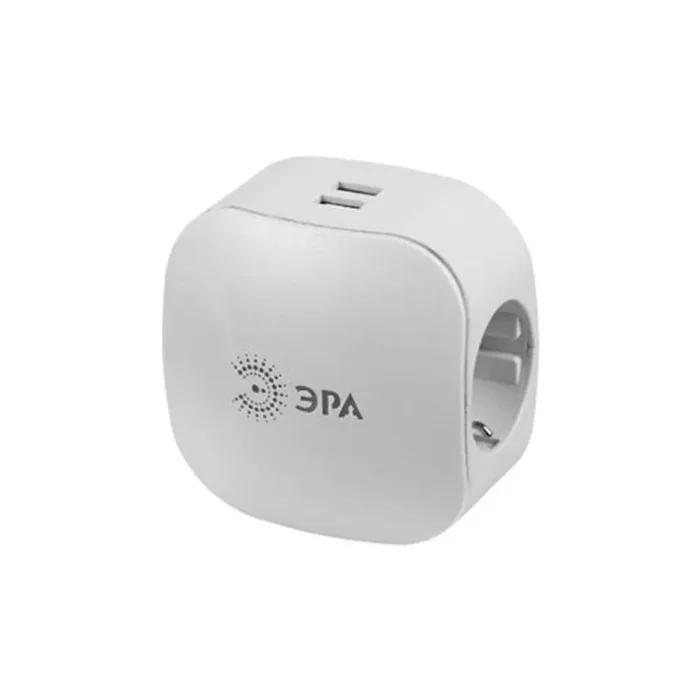 Разветвитель 3-м с заземл. 16А IP20 SP-3e-USB-2A 220В + 2хUSB 2000мА защ. шторки бел. Эра Б0015243