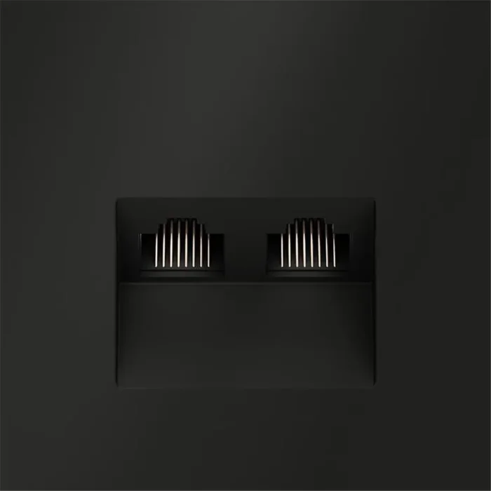 Розетка компьютерная 2-м СП S70 RJ45 + RJ45 кат.6 механизм черн. матов. Voltum VLS060208