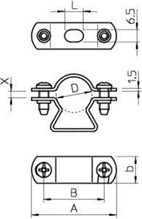Скоба для кабеля и труб d30-38мм 733 30VA (уп.25шт) OBO 1362070