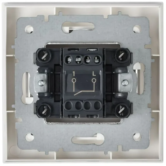 Выключатель 1-кл. СП BRITE ВСР10-1-0-БрАБ 10А в сборе арктич. бел. IEK BR-V10-0-10-K91-F
