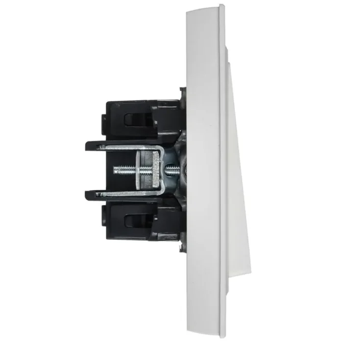 Выключатель 1-кл. СП BRITE ВСР10-1-0-БрАБ 10А в сборе арктич. бел. IEK BR-V10-0-10-K91-F