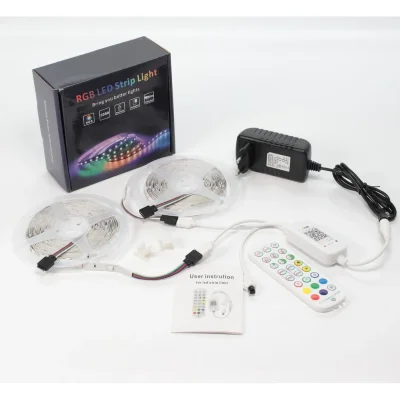 Набор светодиодной ленты 10XRGB30-A02 X12 (12V, RGB 30led/m 2x5m, IR, Wi-Fi, адаптер 220V, IP20)