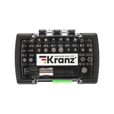 Набор бит с магнитным держателем пластиковый кейс 32 шт Kranz KR-92-0464