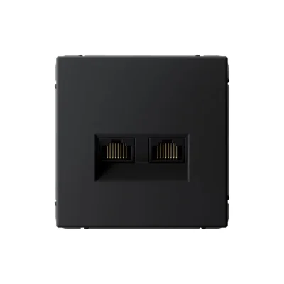Розетка компьютерная 2-м ArtGallery RJ45 + RJ45 кат.5E механизм карбон SE GAL001085