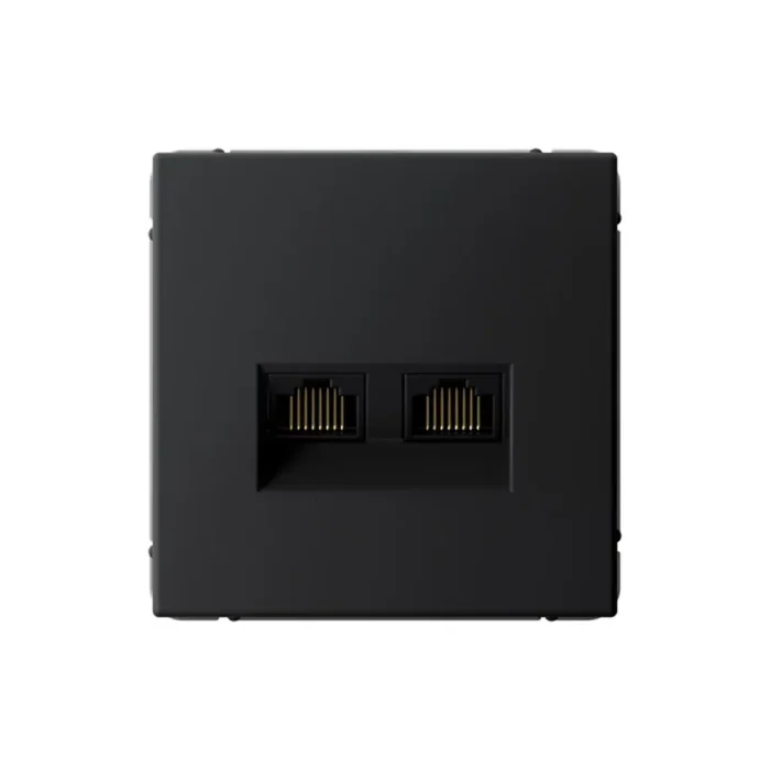 Розетка компьютерная 2-м ArtGallery RJ45 + RJ45 кат.5E механизм карбон SE GAL001085