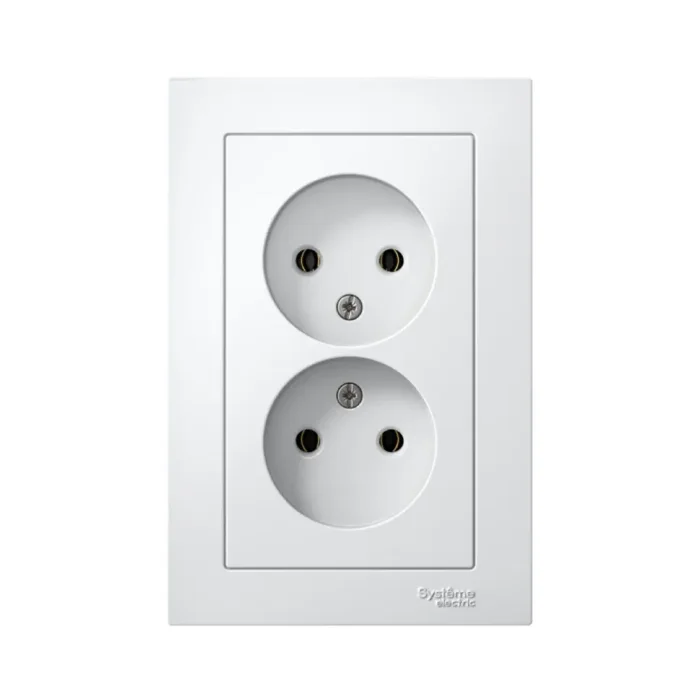 Розетка 2-м СП AtlasDesign 16А IP20 без заземл. в сборе бел. SE ATN000120