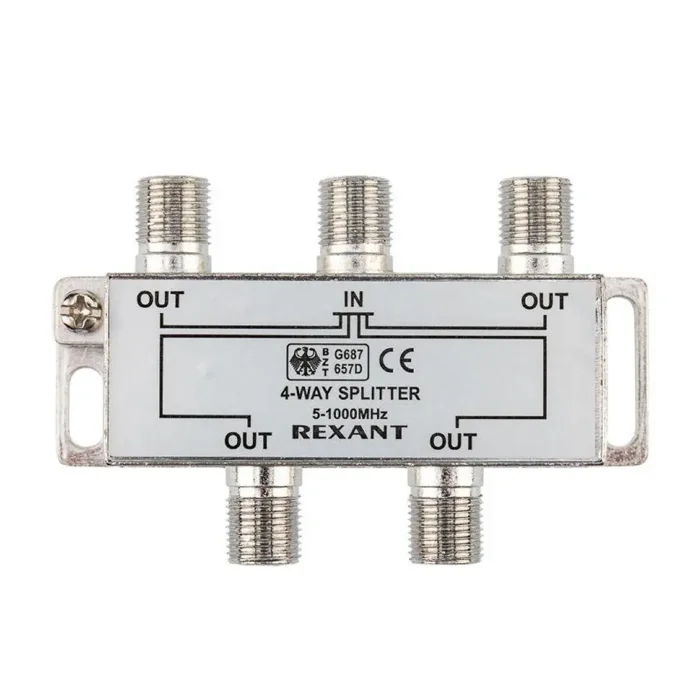 Делитель ТВ "краб" х4 под F разъем 5-1000 МГц Rexant 05-6003