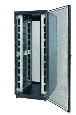 Шкаф Racknet S3000 42U 800х1000 передн. дверь перфорир. одностворчат.; задн. дверь перфорир. двухстворчат. черн. Eurolan 60F-42-8A-34BL
