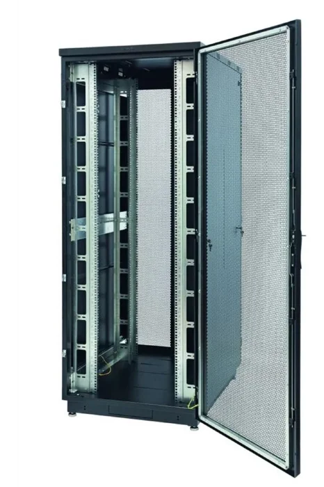 Шкаф Racknet S3000 42U 800х1000 передн. дверь перфорир. одностворчат.; задн. дверь перфорир. двухстворчат. черн. Eurolan 60F-42-8A-34BL