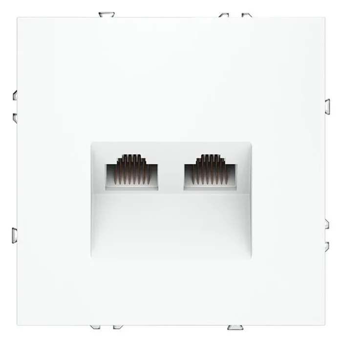 Розетка компьютерная 2-м СП S70 RJ45 + RJ45 кат.6 механизм бел. матов. Voltum VLS060202