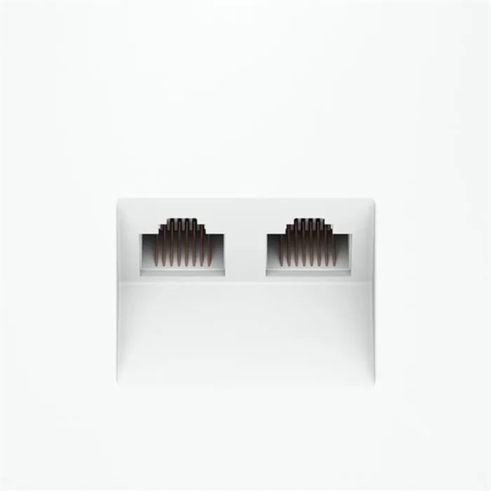 Розетка компьютерная 2-м СП S70 RJ45 + RJ45 кат.6 механизм бел. матов. Voltum VLS060202