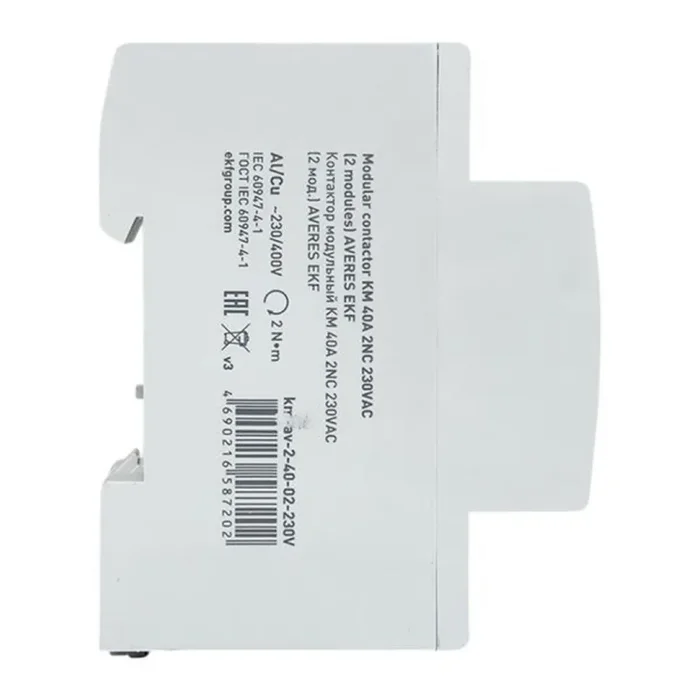 Контактор модульный КМ 40А 2NC 230В AC (2 мод.) AVERES EKF km-av-2-40-02-230V