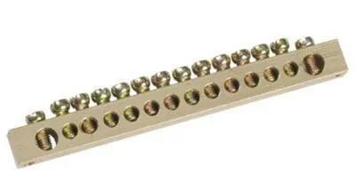 Шина PEN &quot;земля-ноль&quot; 6х9мм 14/2 (14групп/крепеж по краям) IEK YNN11-14-100