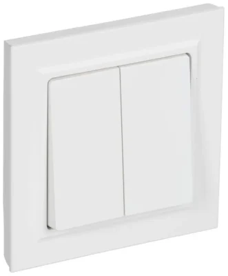 Выключатель 2-кл. СП BRITE ВСР10-2-0-БрАБ 10А в сборе арктич. бел. IEK BR-V20-0-10-K91-F