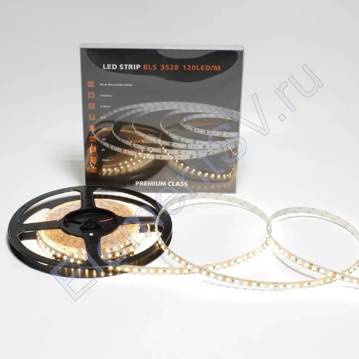 Светодиодная лента Class Premium, 3528, 120 led/m, warm white, 12V, IP33, A3