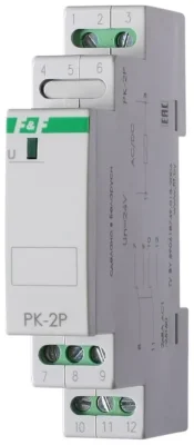 Реле промежуточное PK-2P/Un (монтаж на DIN-рейке 35мм 24В AC/DC 2х8А 2P IP20) F&amp;F EA06.001.008