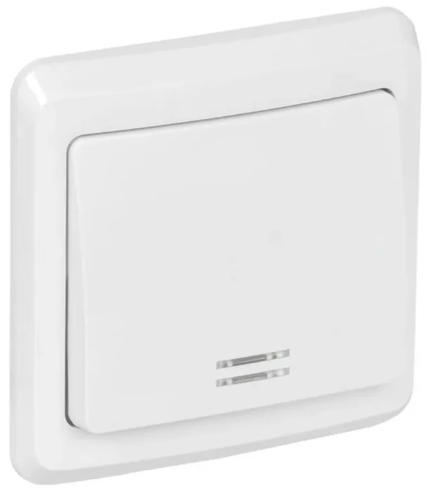 Выключатель 1-кл. СП Вега 10А IP20 ВС10-1-1-ВБ с индикацией бел. GENERICA EVV11-K01-10-DM