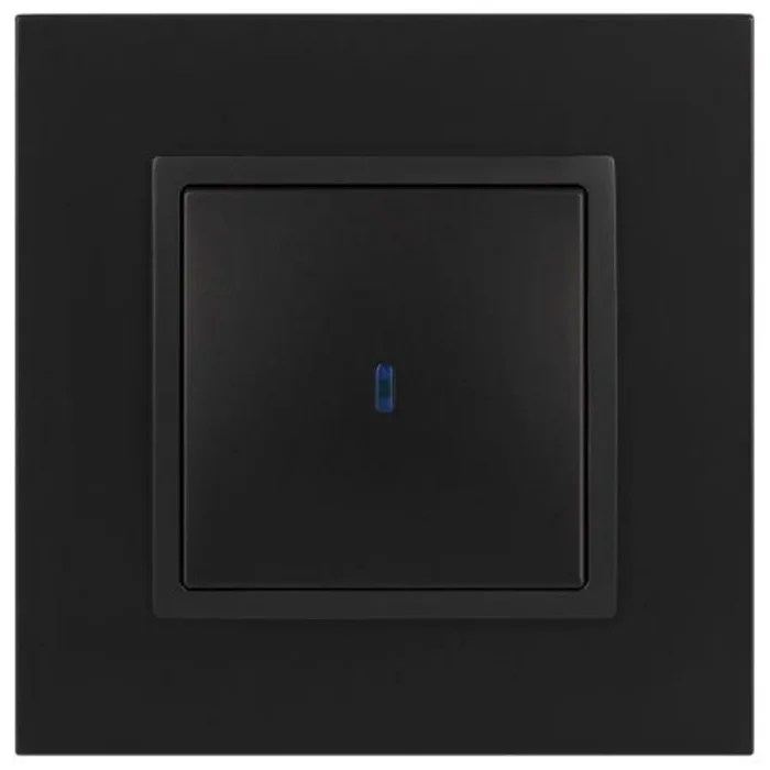 Выключатель 1-кл. СП Elegance 14-1102-05 10А IP20 250В 10AX с подсветкой механизм антрацит Эра Б0034219
