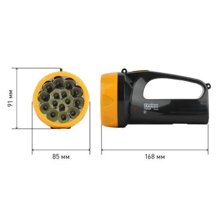Фонарь-прожектор аккумуляторный TSP10 15LED 2 режима 4В 1.5А.ч ЗУ 220В (картон. упак.) Трофи Б0016537
