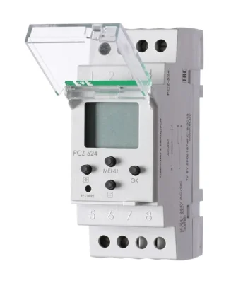 Реле времени астрономическое PCZ-524 24-264В AC/DC 16А 1 переключ. контакт IP20 1 канал F&amp;F EA02.002.004