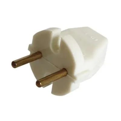 Вилка электрич. без заземл. 6А 250В IP20 бел. без кембр. БЕЛТИЗ В6-004