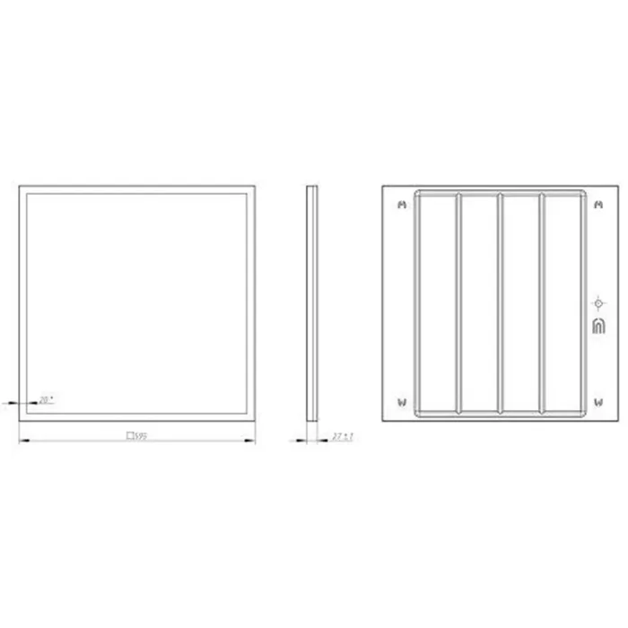 Светильник светодиодный SPO-1-50-6K-M 50Вт 6500К 5000лм 595х595х25 панель универс. крепление с драйвером равномерной засветкой Эра Б0053391