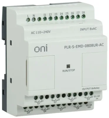 Реле логическое PLR-S. Расширение 8DI/8DO (R) 220В AC ONI PLR-S-EMD-0808UR-AC