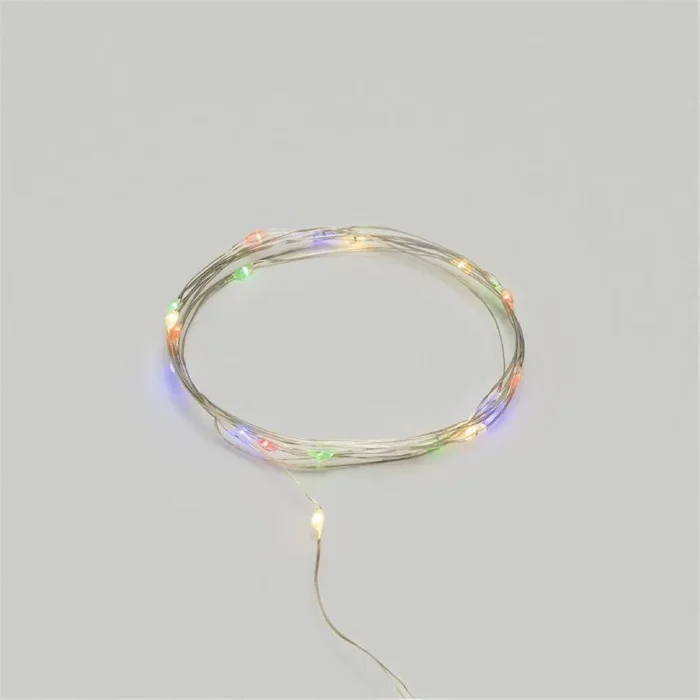 Гирлянда светодиодная "Роса" 2м 20LED мультиколор 0.1Вт IP20 тонкий батарейный блок элементы питания 2хCR2032 (в компл.) Neon-Night 303-009-1