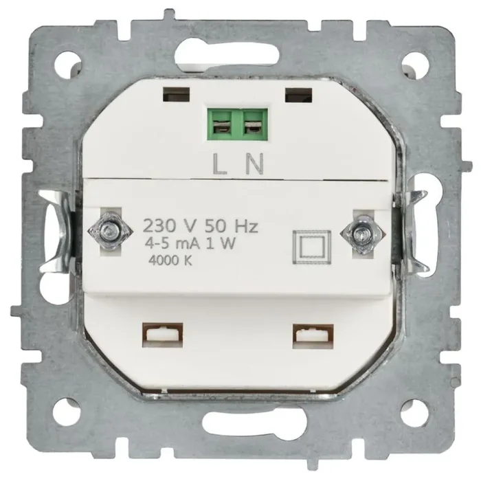 Подсветка светодиодная BRITE ПЛ20-БрАБ встраив. механизм арктич. бел. IEK BR-FL20-K91