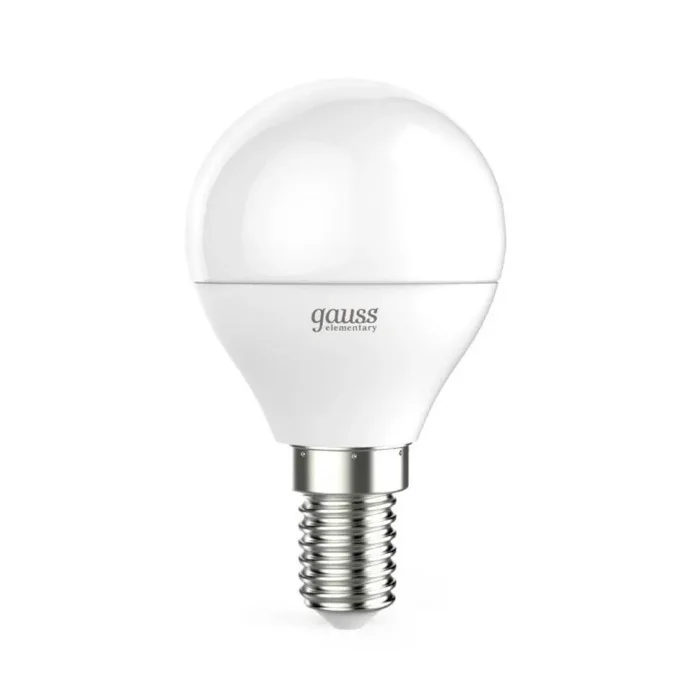 Лампа светодиодная Elementary 6Вт P45 шар 4100К нейтр. бел. E14 450лм GAUSS 53126