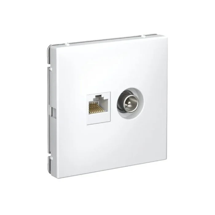Розетка компьютерная + телевизионная 2-м ArtGallery RJ45 + TV кат.5E бел. SE GAL000189