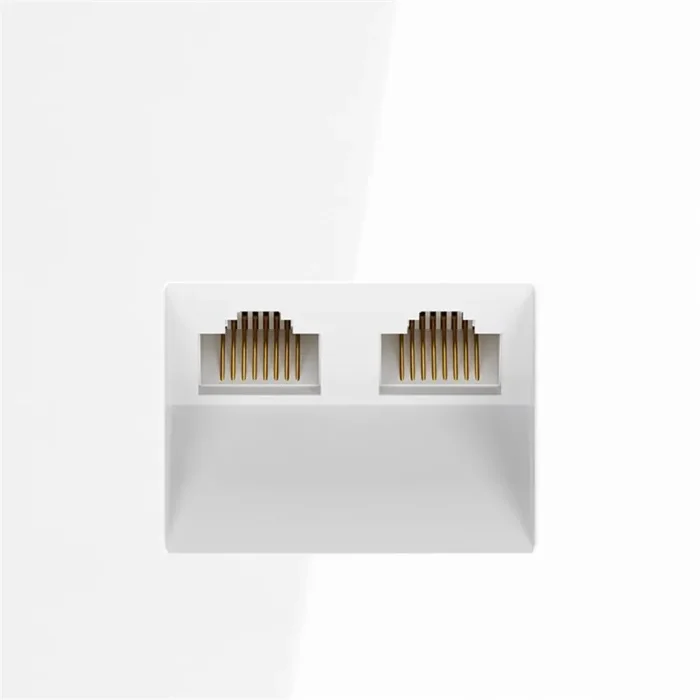 Розетка компьютерная 2-м СП S70 RJ45 + RJ45 кат.6 механизм бел. глянцевый Voltum VLS060201