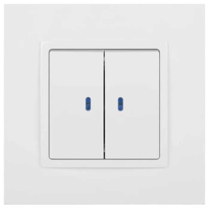 Выключатель 2-кл. СП Elegance 14-1105-01 10А IP20 250В 10AX с подсветкой механизм бел. Эра Б0034237